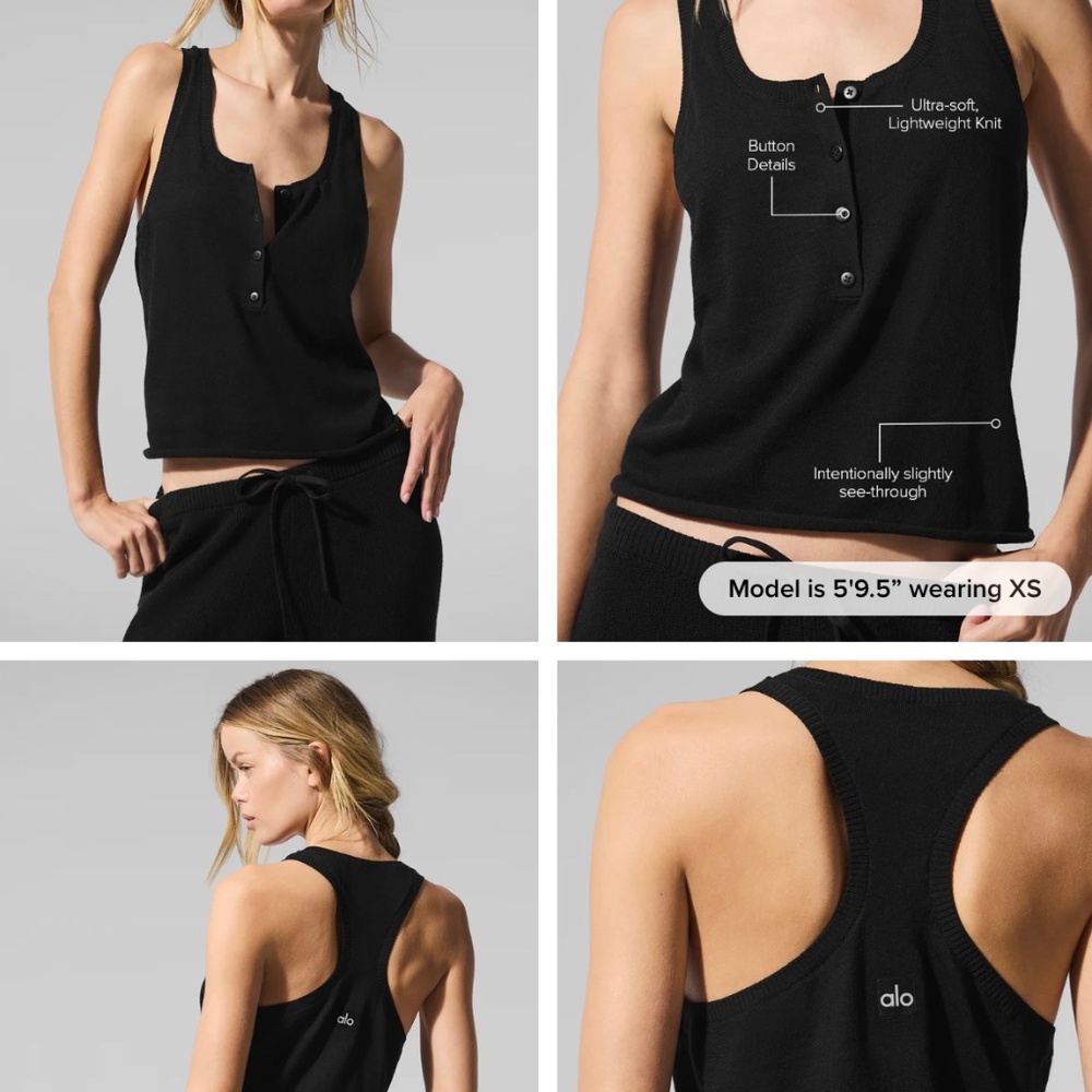Alo Supernatural Henley Sweater Tank